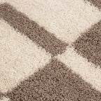 GALA - Tapis shaggy rond à poils longs motif géométrique beige - GAL2505BEI GALA