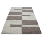 GALA - Tapis shaggy à poils longs motif géométrique beige - GAL2505BEI GALA