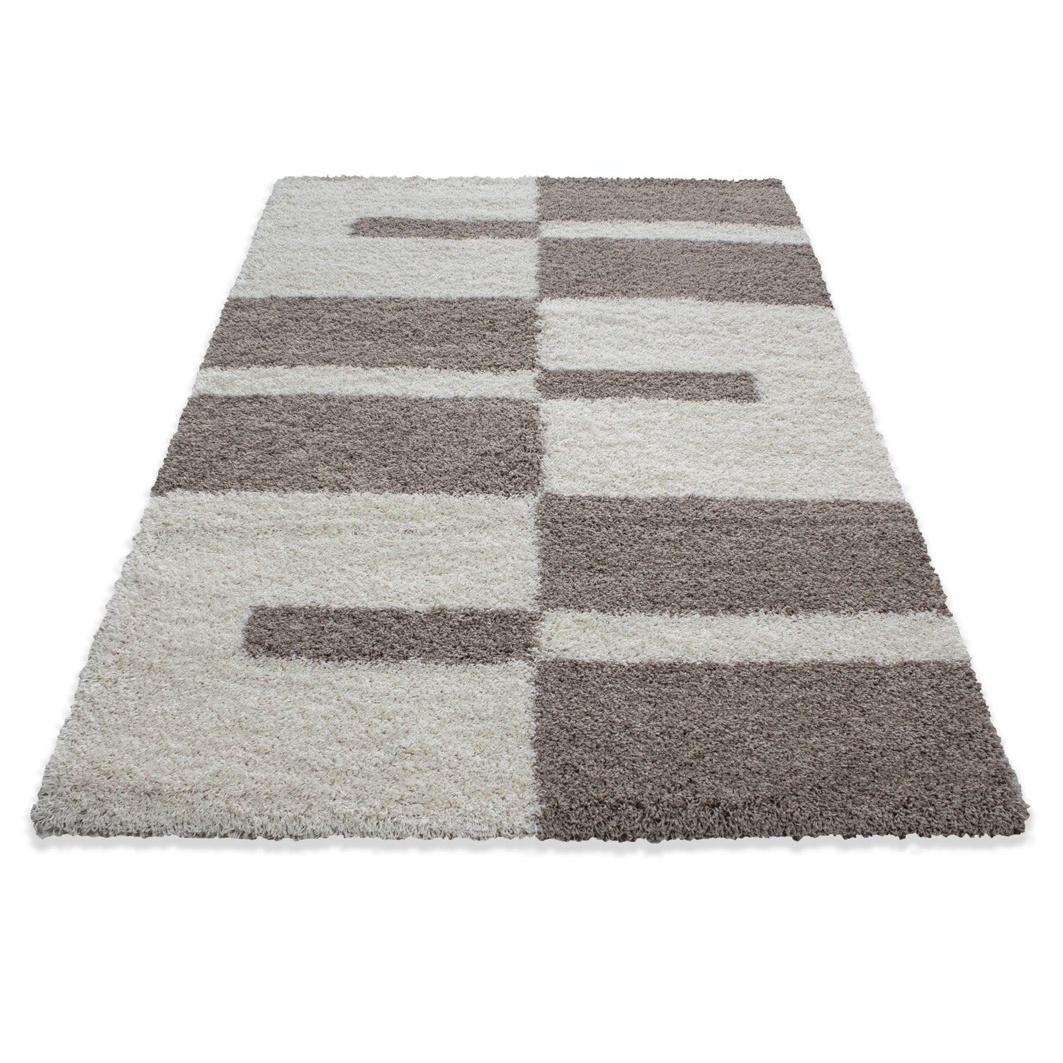 GALA - Tapis shaggy à poils longs motif géométrique beige - GAL2505BEI GALA