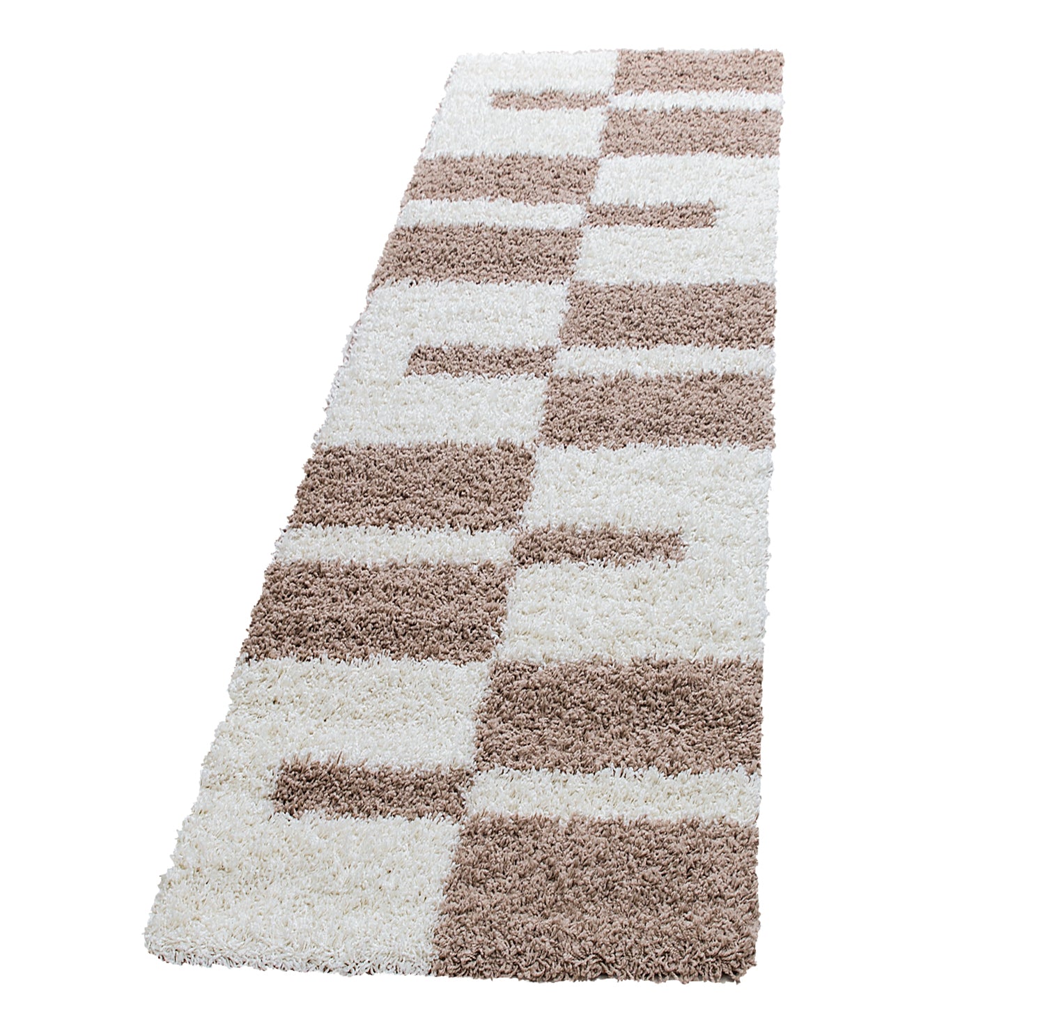 GALA - Tapis shaggy à poils longs motif géométrique beige - GAL2505BEI GALA