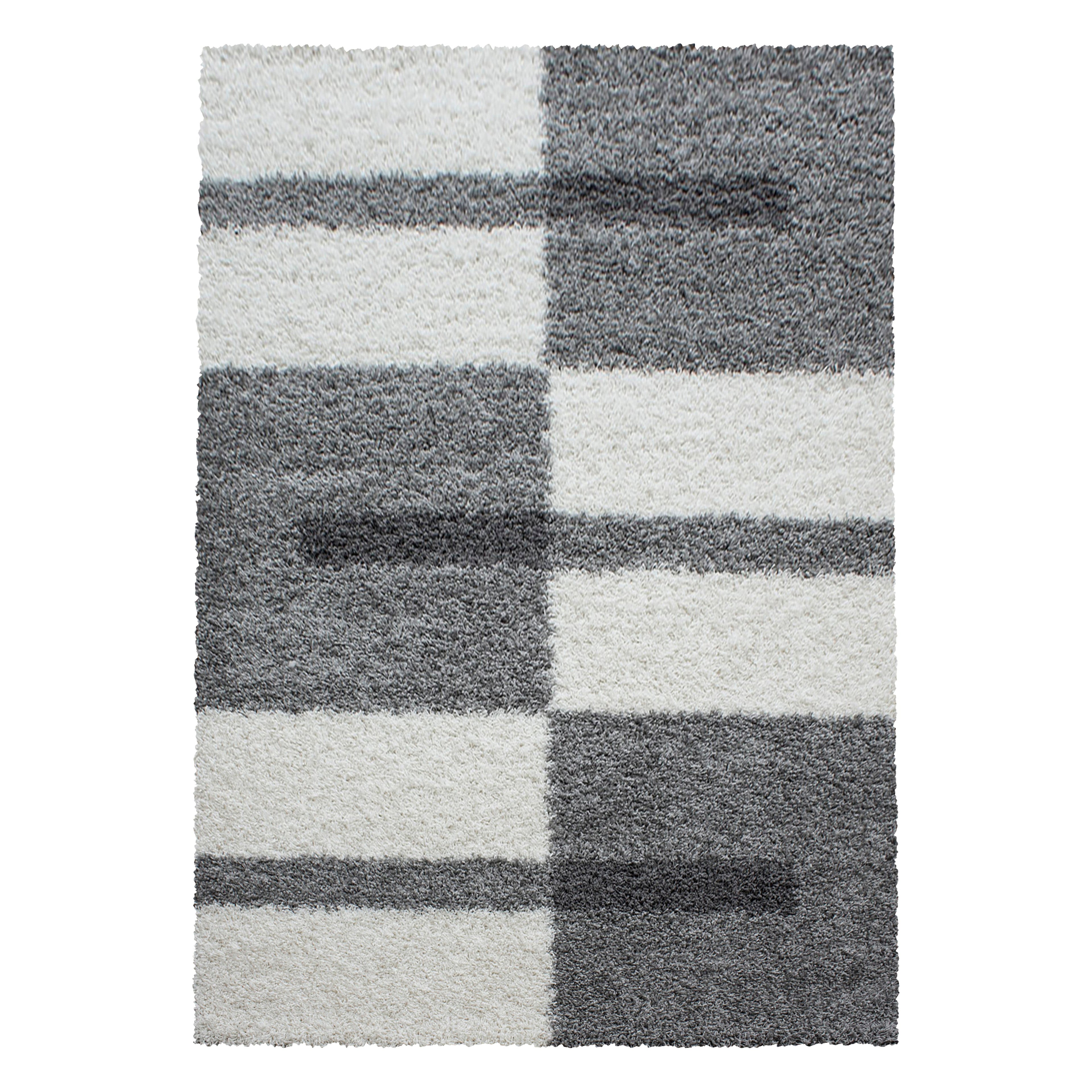 GALA - Tapis shaggy à poils longs motif géométrique gris clair - GAL2505GRC GALA