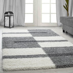 GALA - Tapis shaggy à poils longs motif géométrique gris clair - GAL2505GRC GALA