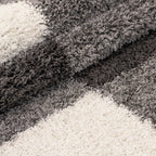 GALA - Tapis shaggy rond à poils longs motif géométrique gris clair - GAL2505GRC GALA