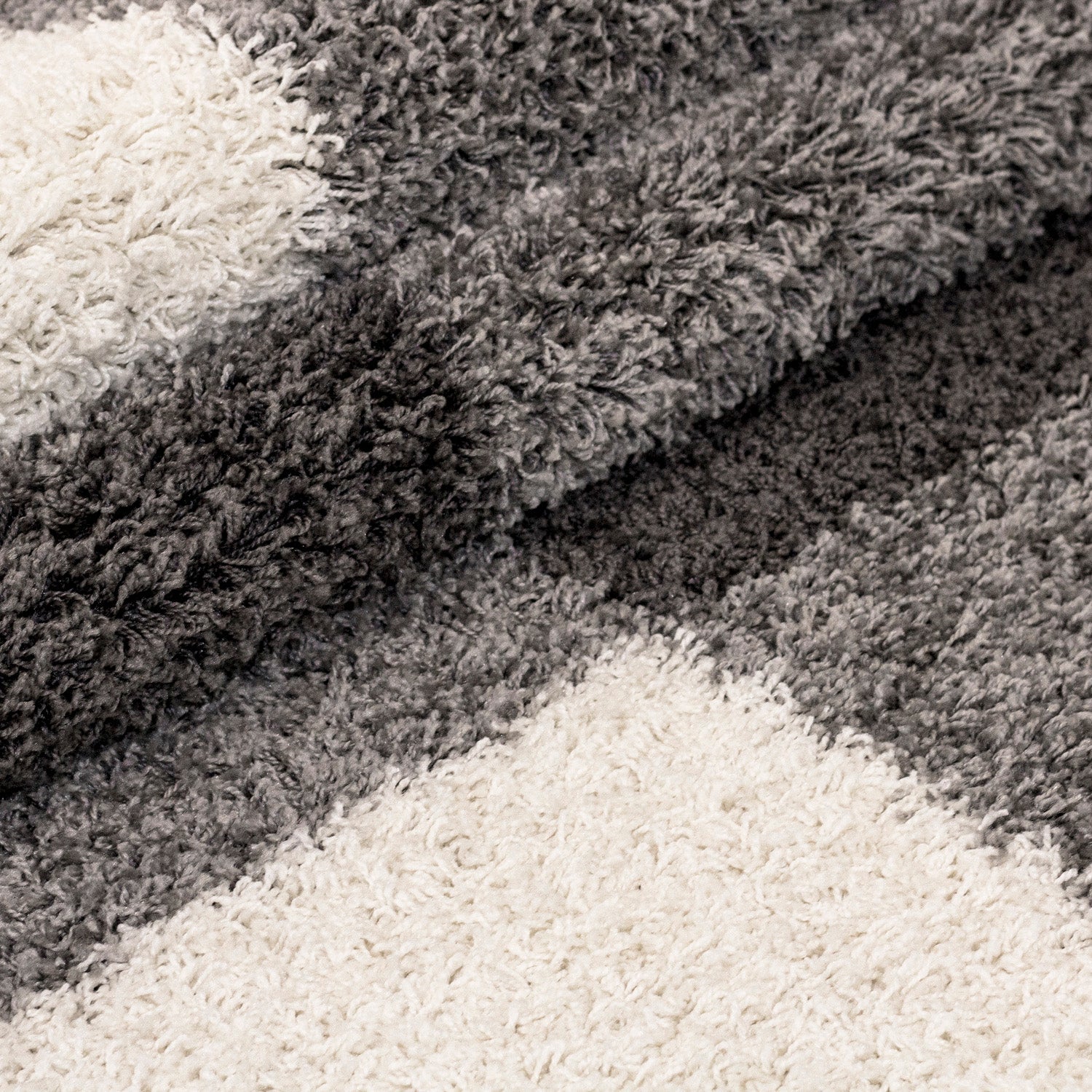 GALA - Tapis shaggy rond à poils longs motif géométrique gris clair - GAL2505GRC GALA