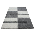 GALA - Tapis shaggy à poils longs motif géométrique gris clair - GAL2505GRC GALA