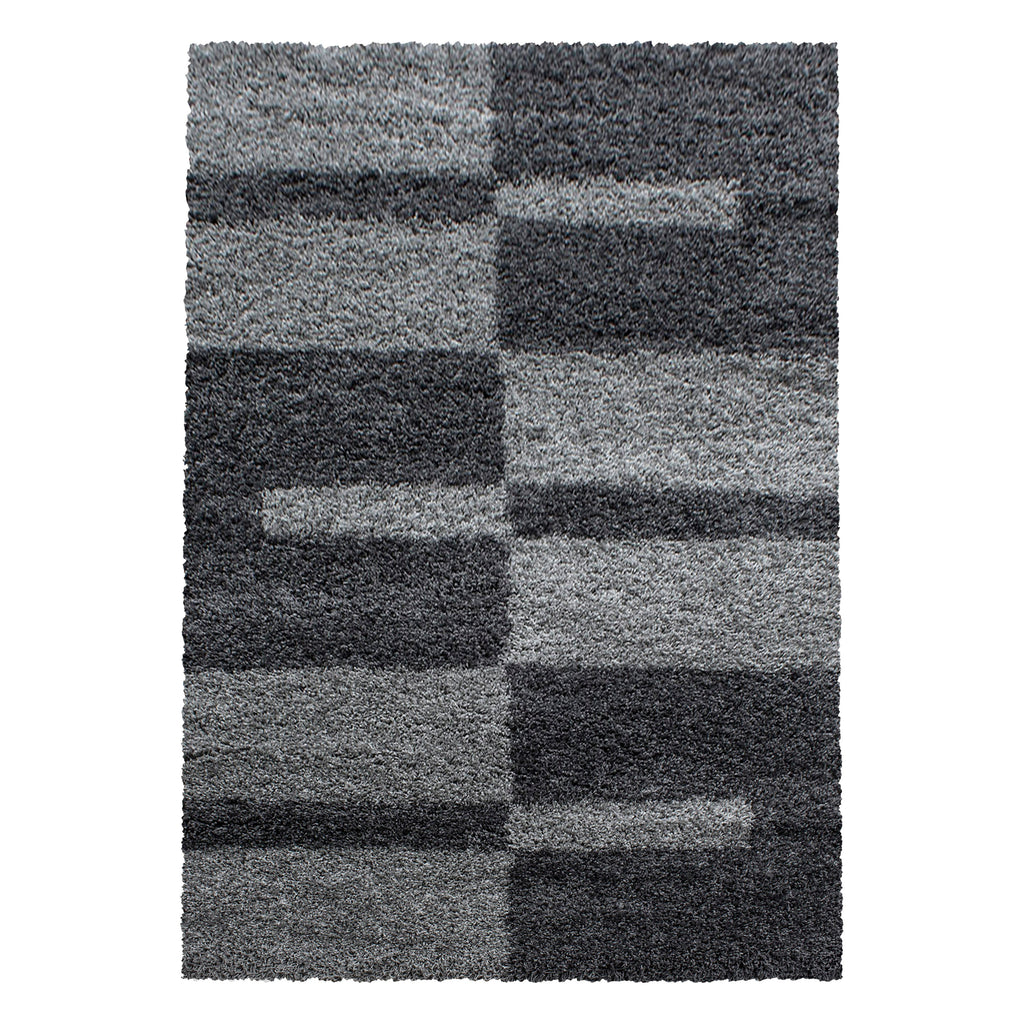 GALA - Tapis shaggy à poils longs motif géométrique gris - GAL2505GRI GALA