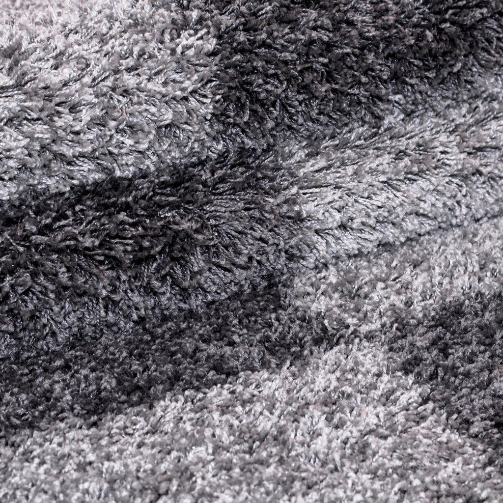 GALA - Tapis shaggy rond à poils longs motif géométrique gris - GAL2505GRI GALA