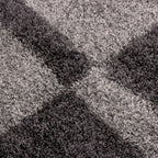 GALA - Tapis shaggy rond à poils longs motif géométrique gris - GAL2505GRI GALA