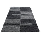 GALA - Tapis shaggy à poils longs motif géométrique gris - GAL2505GRI GALA