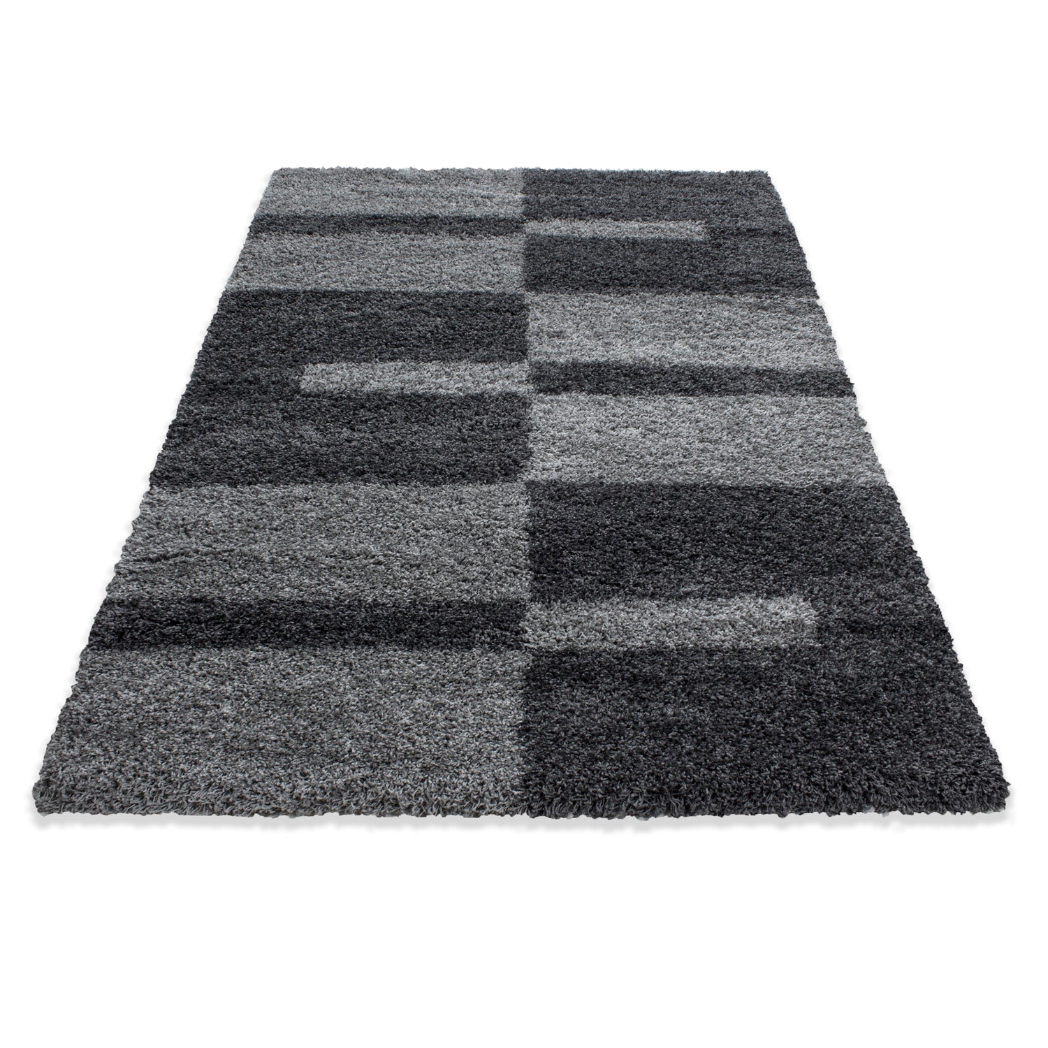 GALA - Tapis shaggy à poils longs motif géométrique gris - GAL2505GRI GALA