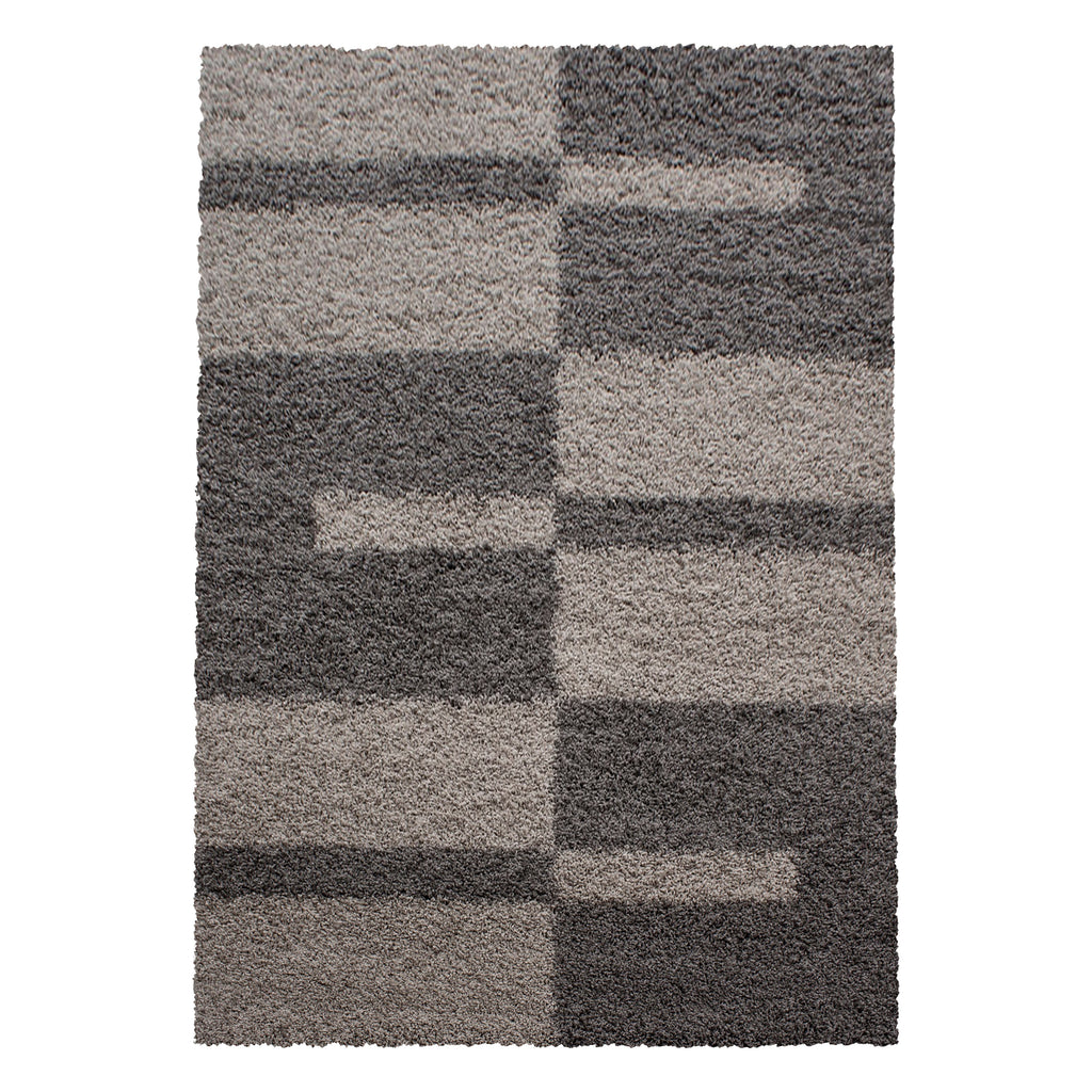 GALA - Tapis shaggy à poils longs motif géométrique taupe - GAL2505TAU GALA