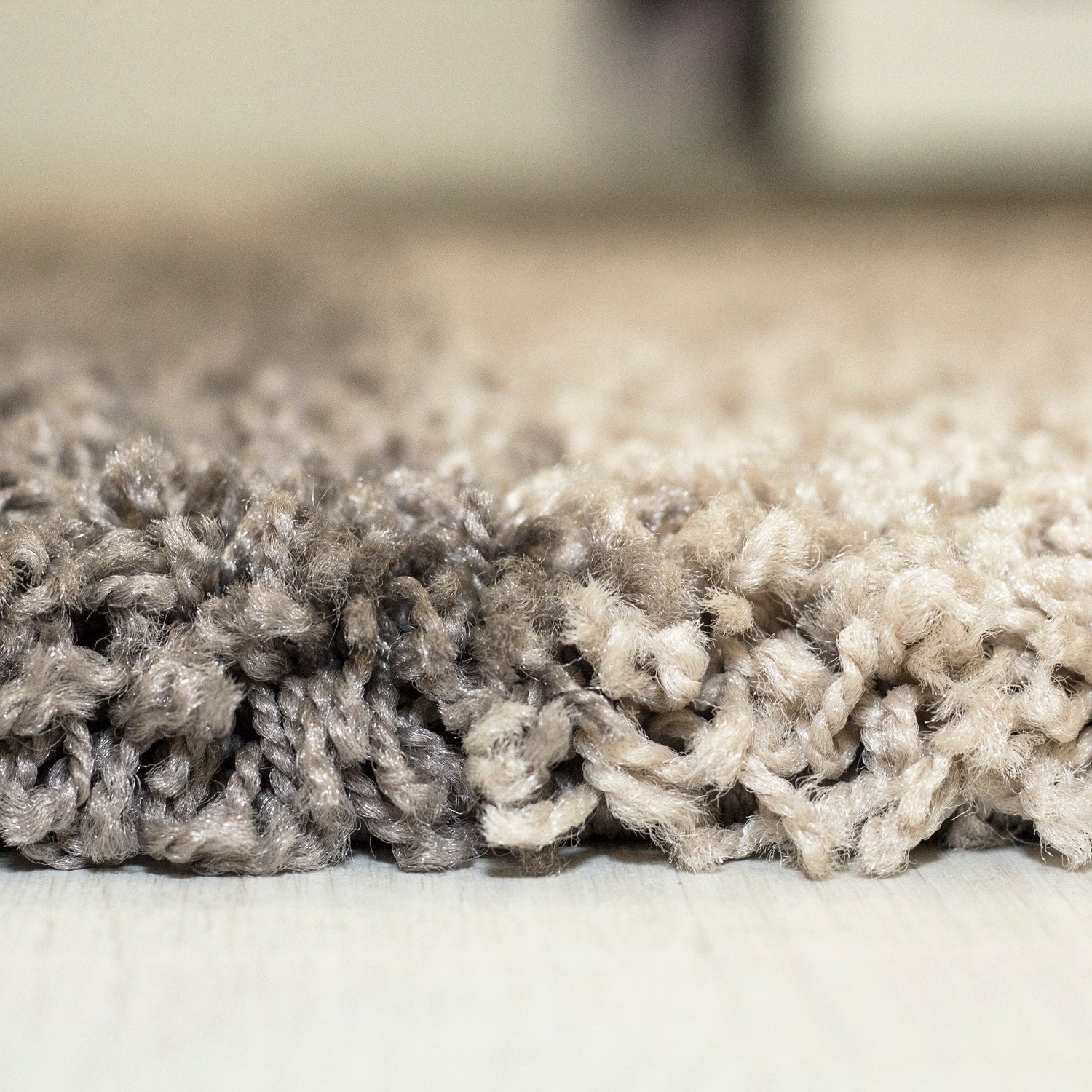 GALA - Tapis shaggy rond à poils longs motif géométrique taupe - GAL2505TAU GALA
