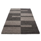 GALA - Tapis shaggy à poils longs motif géométrique taupe - GAL2505TAU GALA