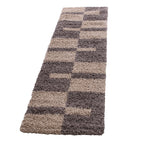GALA - Tapis shaggy à poils longs motif géométrique taupe - GAL2505TAU GALA