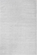 Tapis rectangulaire à rayures fines blanches ton sur ton indoor/outdoor - GARDEN Garden