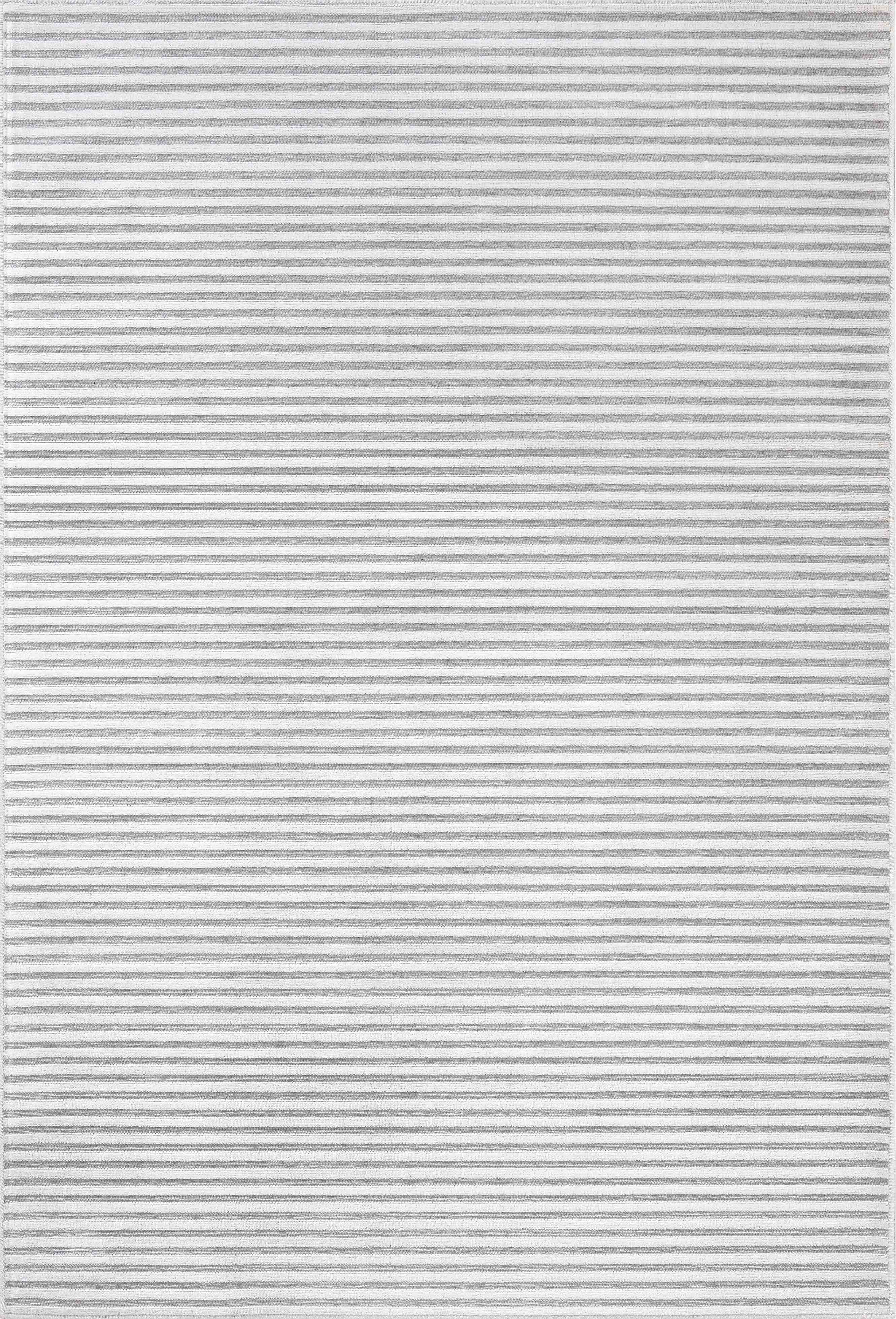 Tapis rectangulaire à rayures fines blanches ton sur ton indoor/outdoor - GARDEN Garden