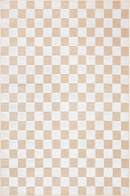 Tapis rectangulaire en motif damier gris et blanc indoor/outdoor - GARDEN Garden
