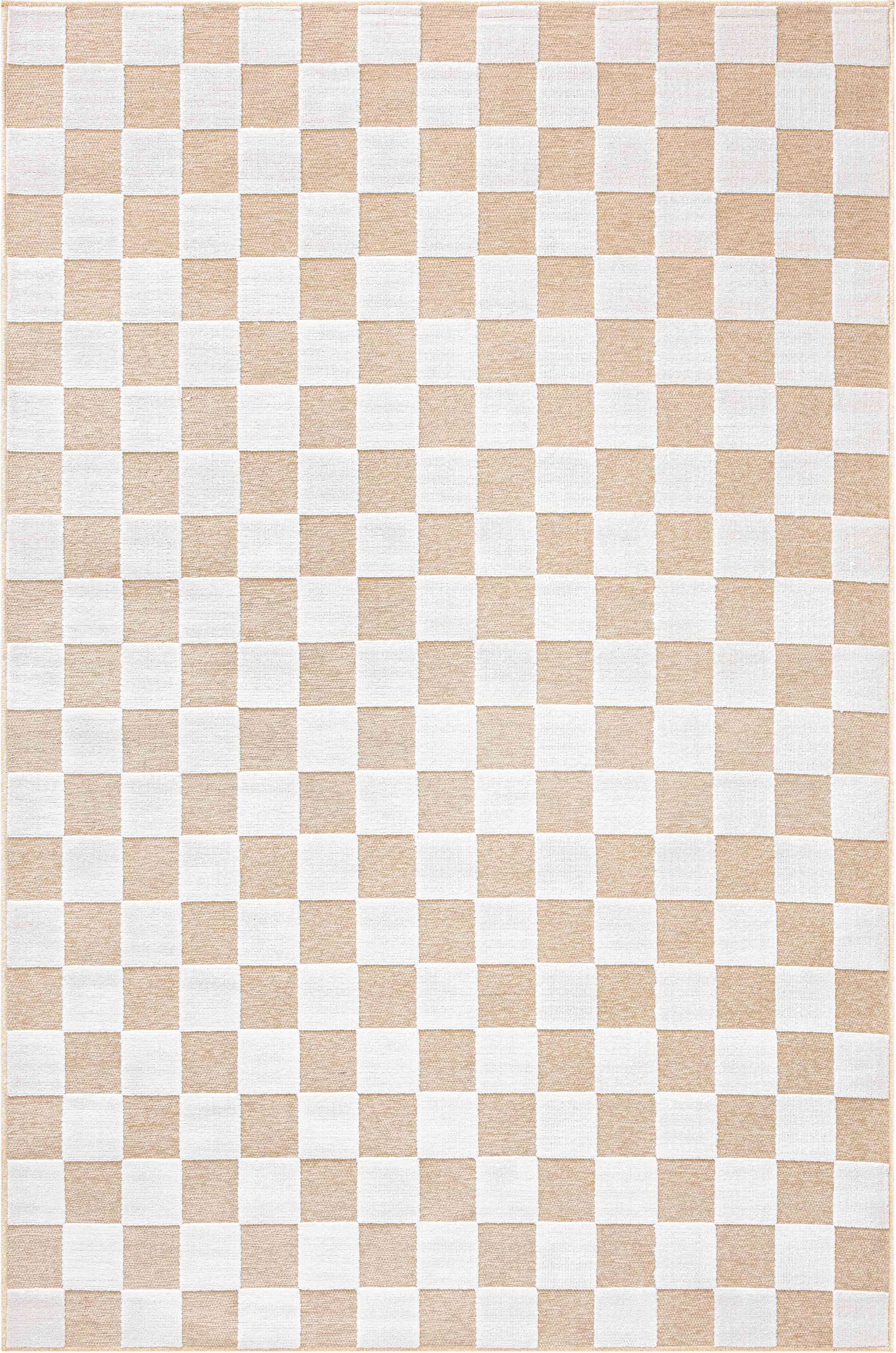 Tapis rectangulaire en motif damier gris et blanc indoor/outdoor - GARDEN Garden