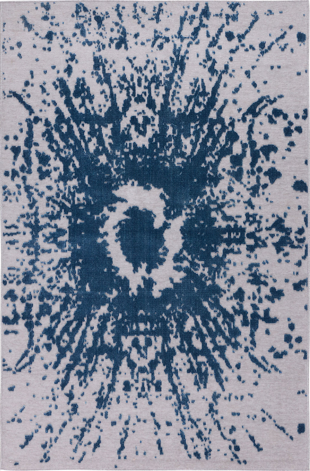 Tapis rectangulaire gris au motif abstrait bleu - GARDEN Garden