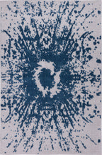 Tapis rectangulaire gris au motif abstrait bleu - GARDEN Garden