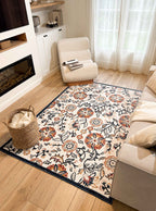 Tapis rectangulaire blanc aux motifs fleuris colorés indoor/outdoor - GARDEN Garden
