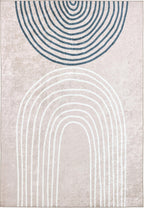 Tapis lavable en machine - Grège - Motif en arc-de-cercle GREGE