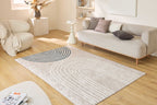 Tapis lavable en machine - Grège - Motif en arc-de-cercle GREGE