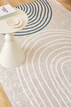 Tapis lavable en machine - Grège - Motif en arc-de-cercle GREGE