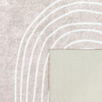 Tapis lavable en machine - Grège - Motif en arc-de-cercle GREGE