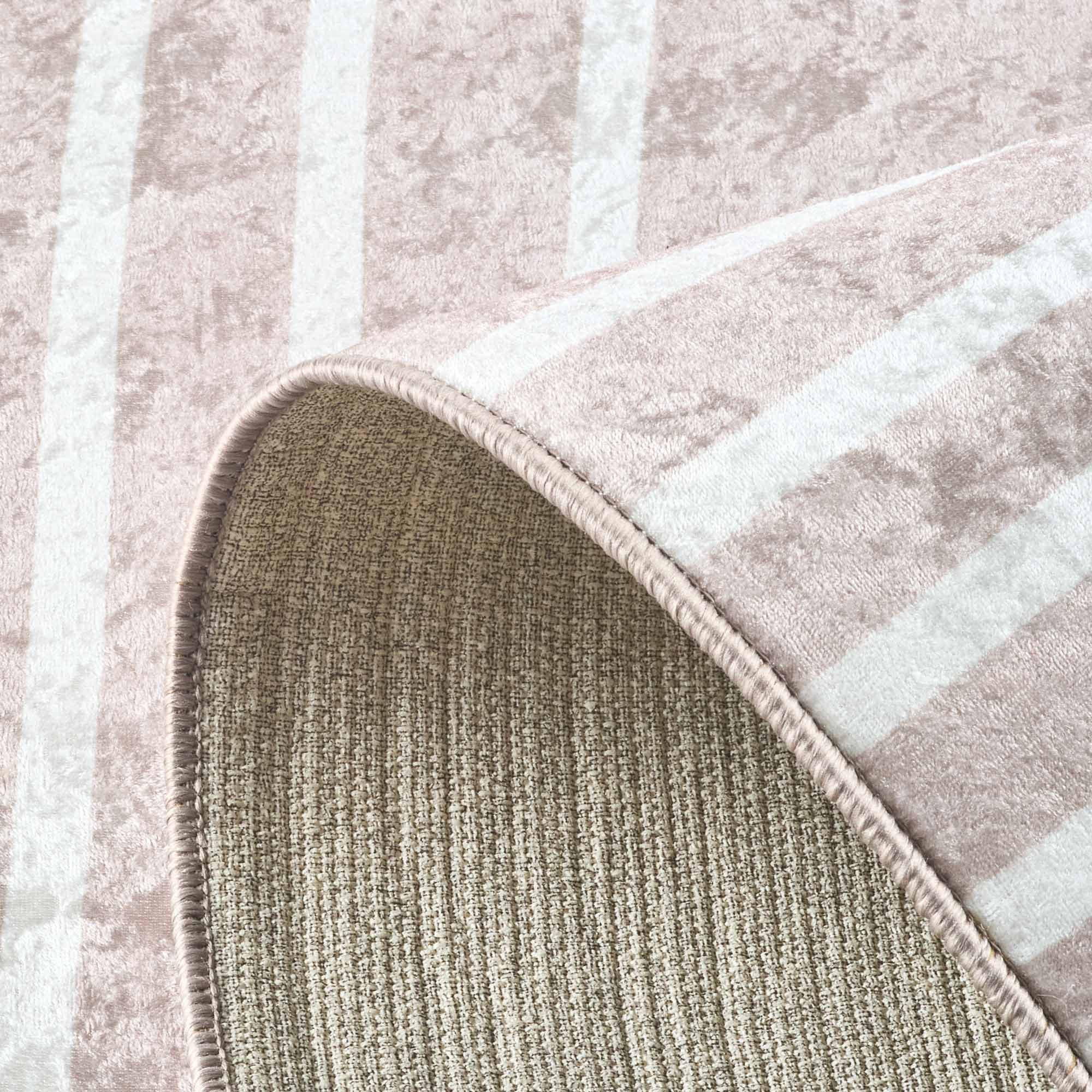 Tapis lavable en machine - Grège - Motif en arc-de-cercle GREGE