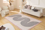 Tapis lavable en machine - Grège - Motif vague GREGE