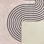 Tapis lavable en machine - Grège - Motif vague GREGE