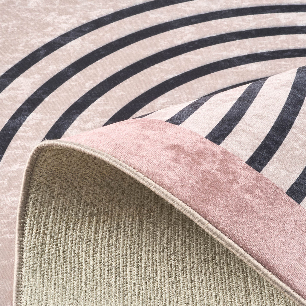 Tapis lavable en machine - Grège - Motif vague GREGE