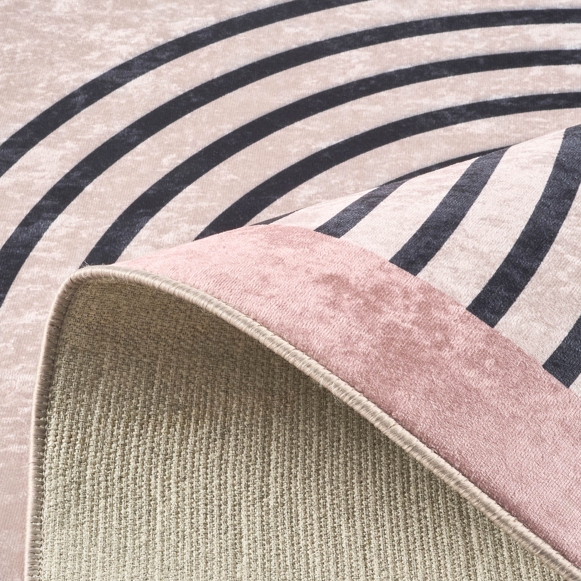 Tapis lavable en machine - Grège - Motif vague GREGE