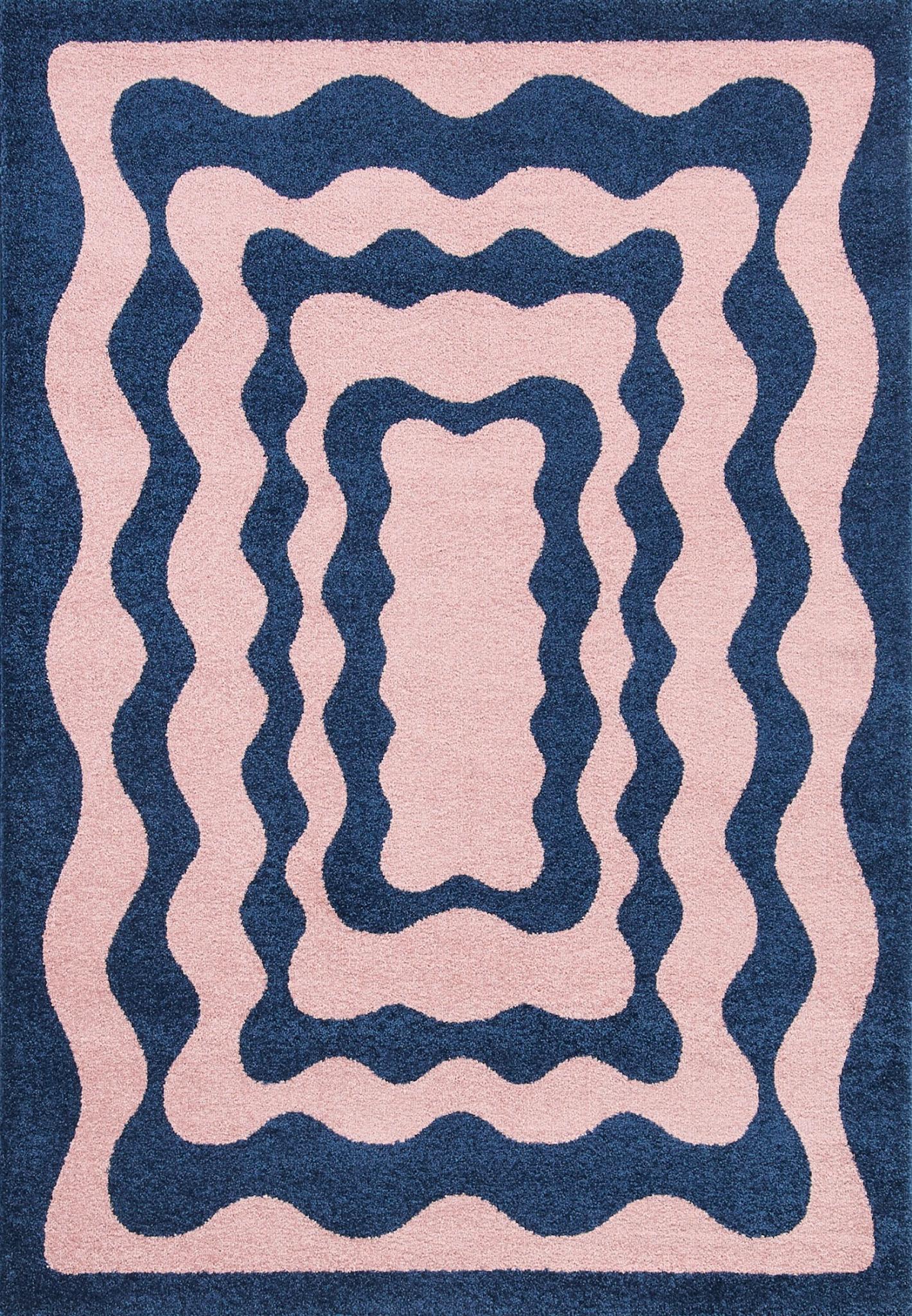 Tapis vintage style année 70 - Bleu - Groovy GROOVY