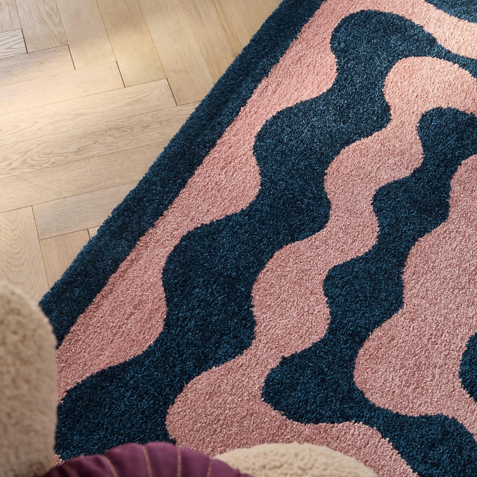 Tapis vintage style année 70 - Bleu - Groovy GROOVY