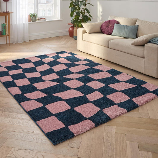 Tapis vintage année 70 - Bleu - Groovy GROOVY