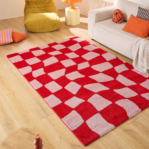 GROOVY - Tapis vintage année 70 rouge - GRO383ROU GROOVY