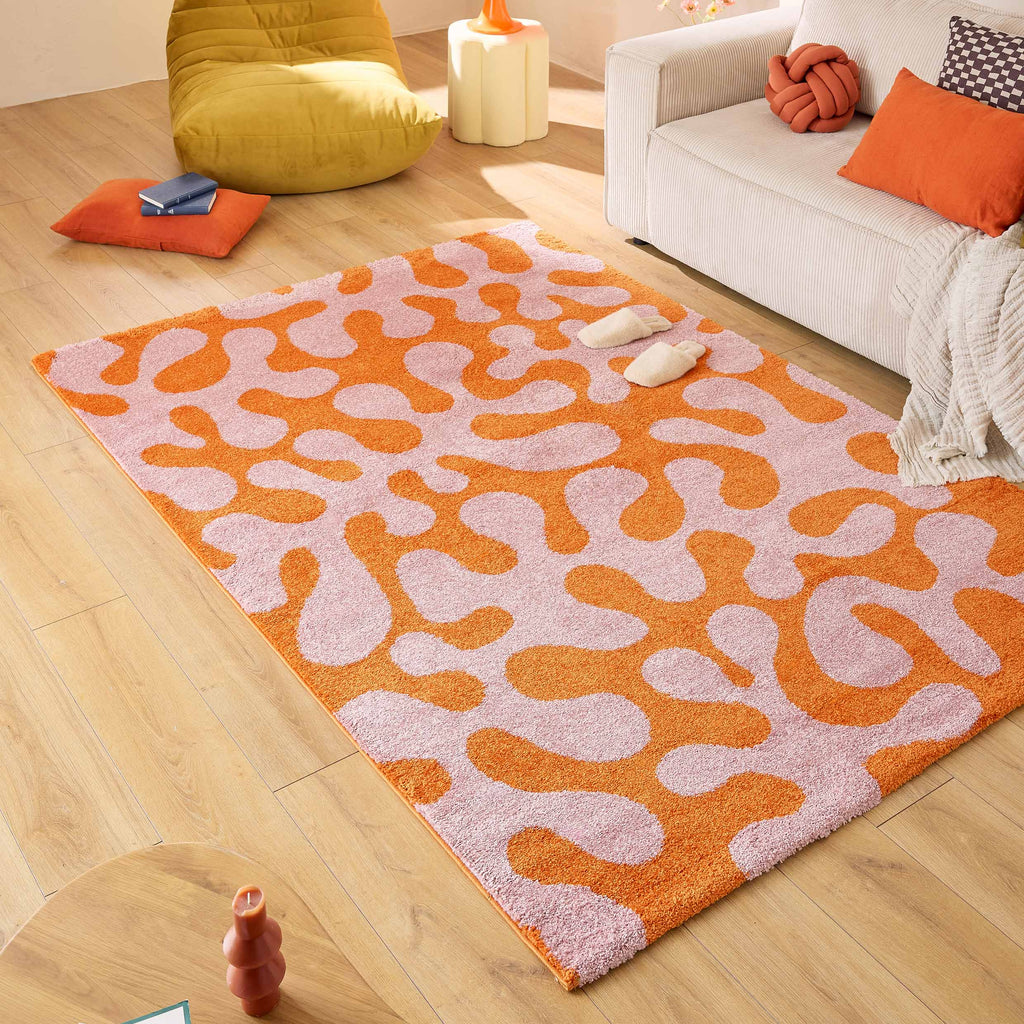 GROOVY - Tapis salon vintage rose - GRO384ROS GROOVY