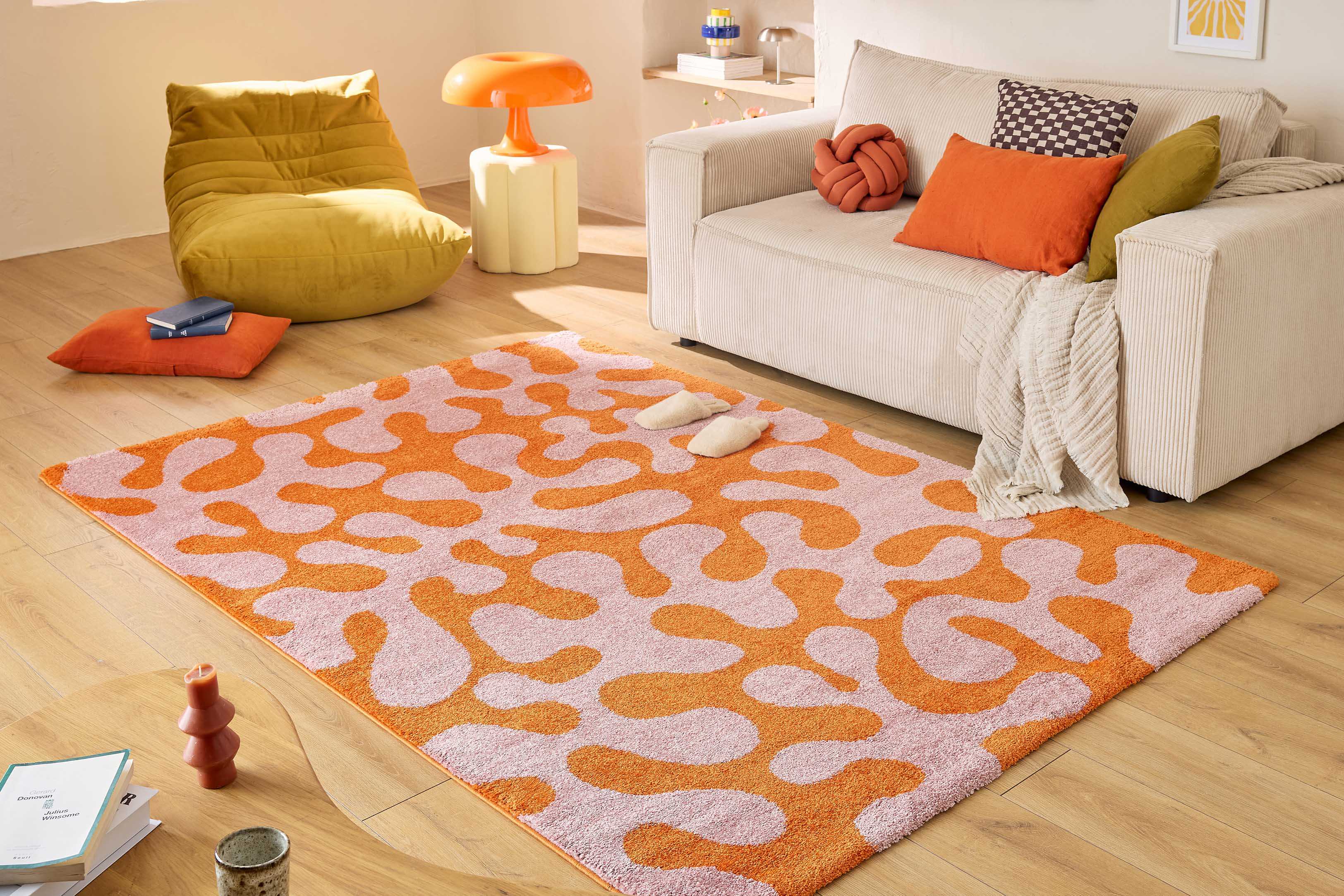 GROOVY - Tapis salon vintage rose - GRO384ROS – Nazar rugs