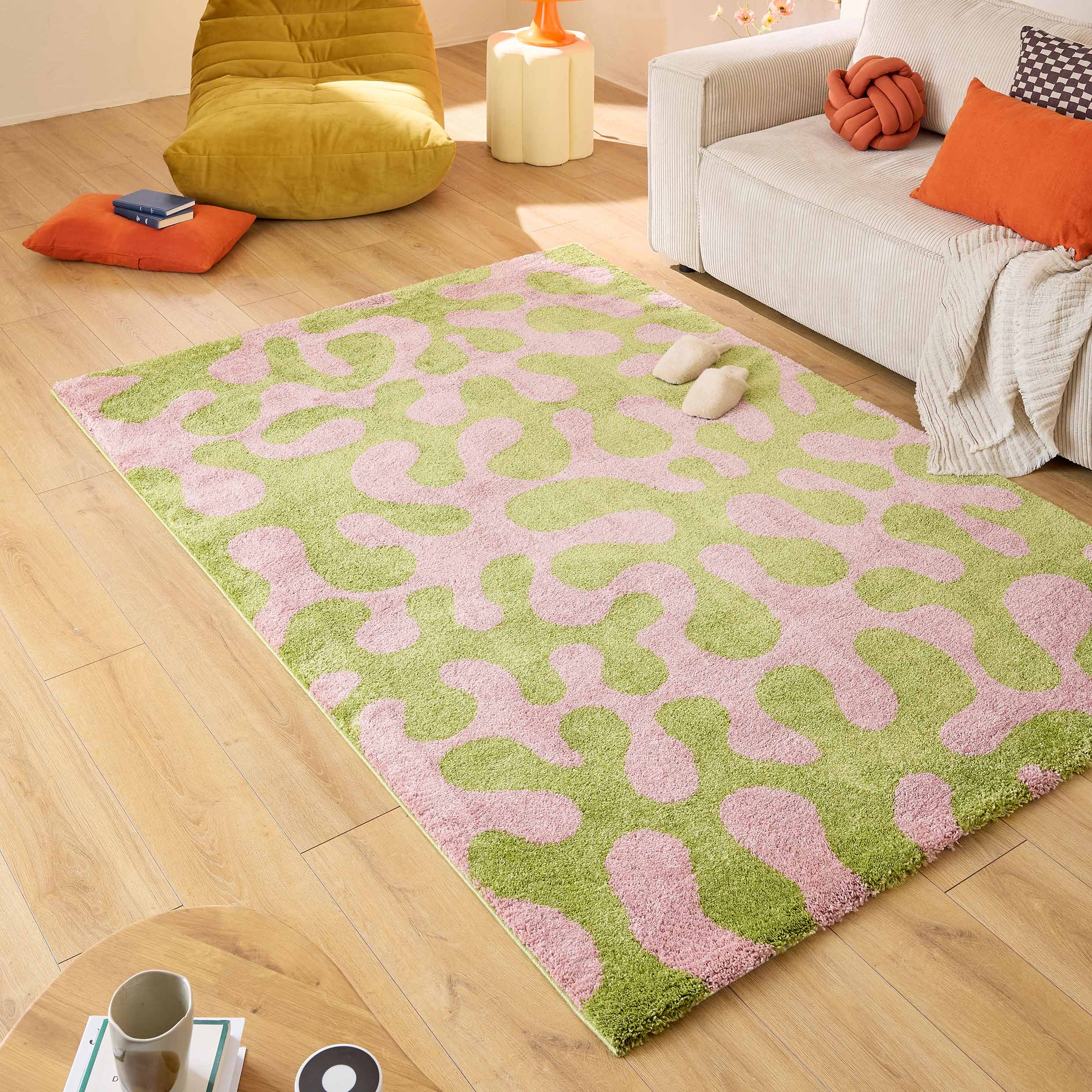 GROOVY - Tapis salon vintage vert - GRO384VER GROOVY