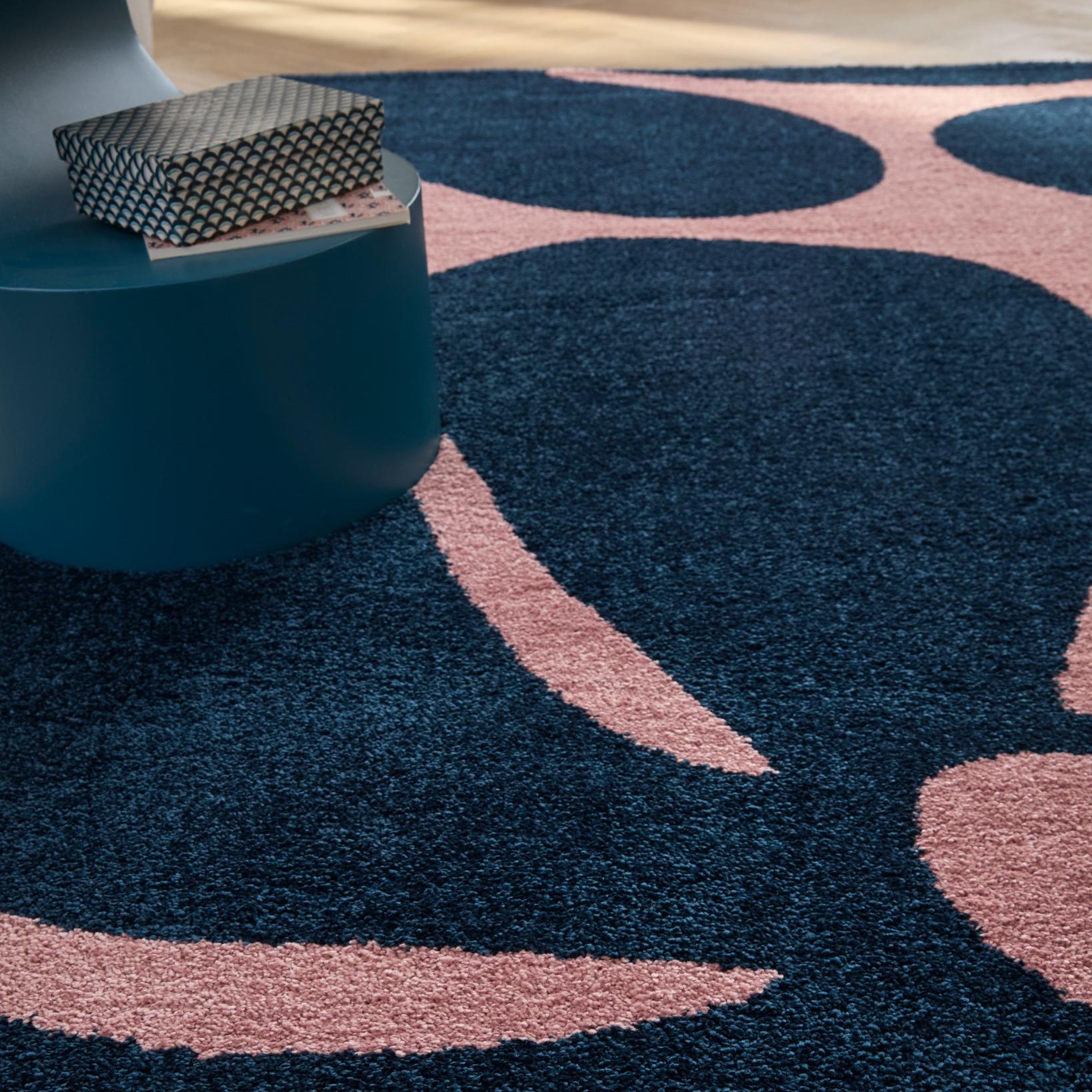 Tapis salon vintage année 70 - Bleu - Groovy GROOVY
