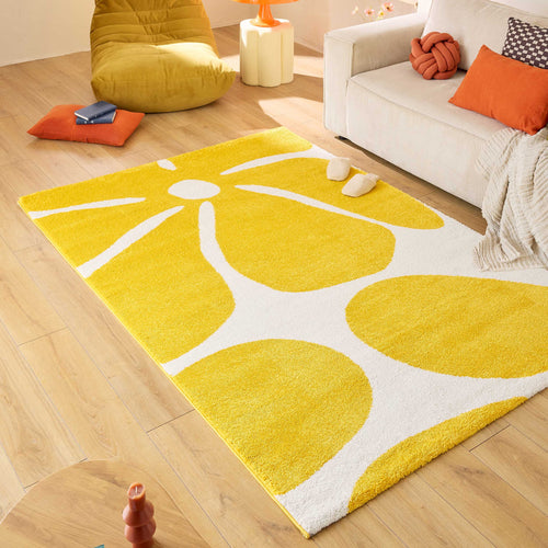 GROOVY - Tapis salon vintage année 70 jaune - GRO385JAU GROOVY