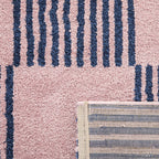 Tapis salon vintage année 70 - Bleu Rayé - Groovy GROOVY