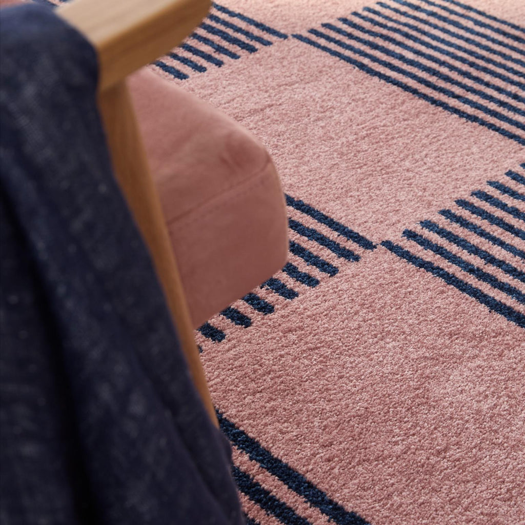 Tapis salon vintage année 70 - Bleu Rayé - Groovy GROOVY