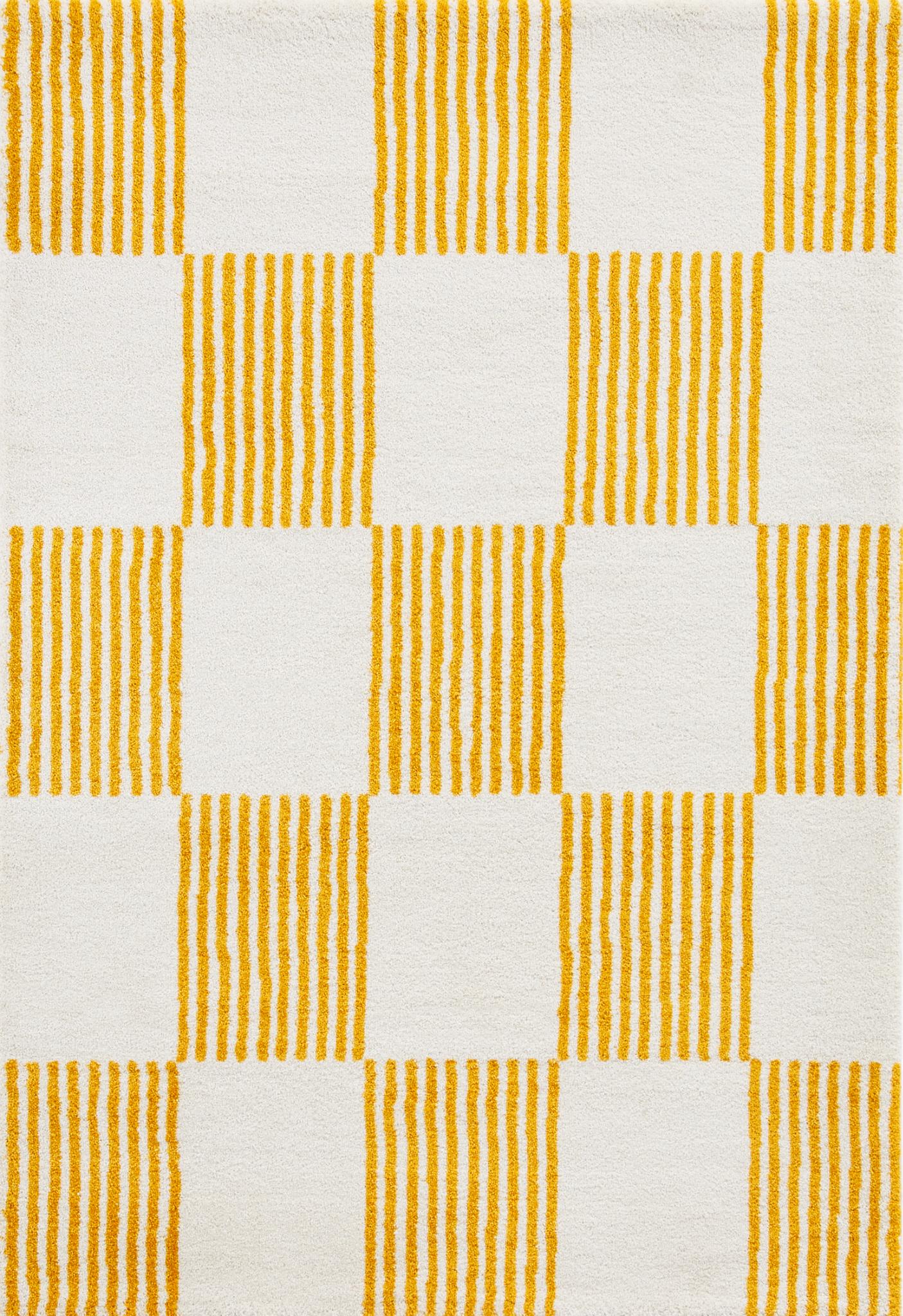 Tapis salon vintage année 70 - Jaune rayé - Groovy GROOVY