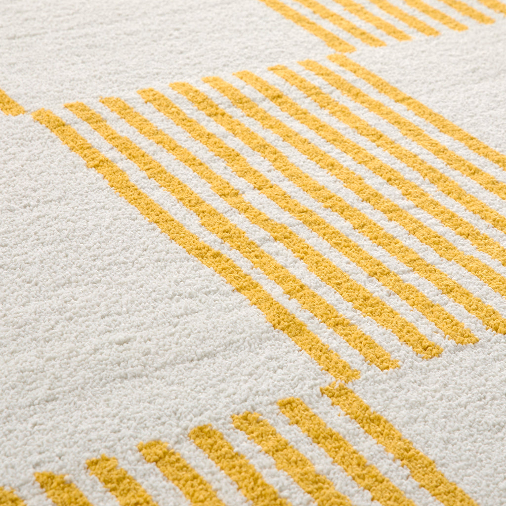 Tapis salon vintage année 70 - Jaune rayé - Groovy GROOVY