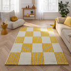 Tapis salon vintage année 70 - Jaune rayé - Groovy GROOVY