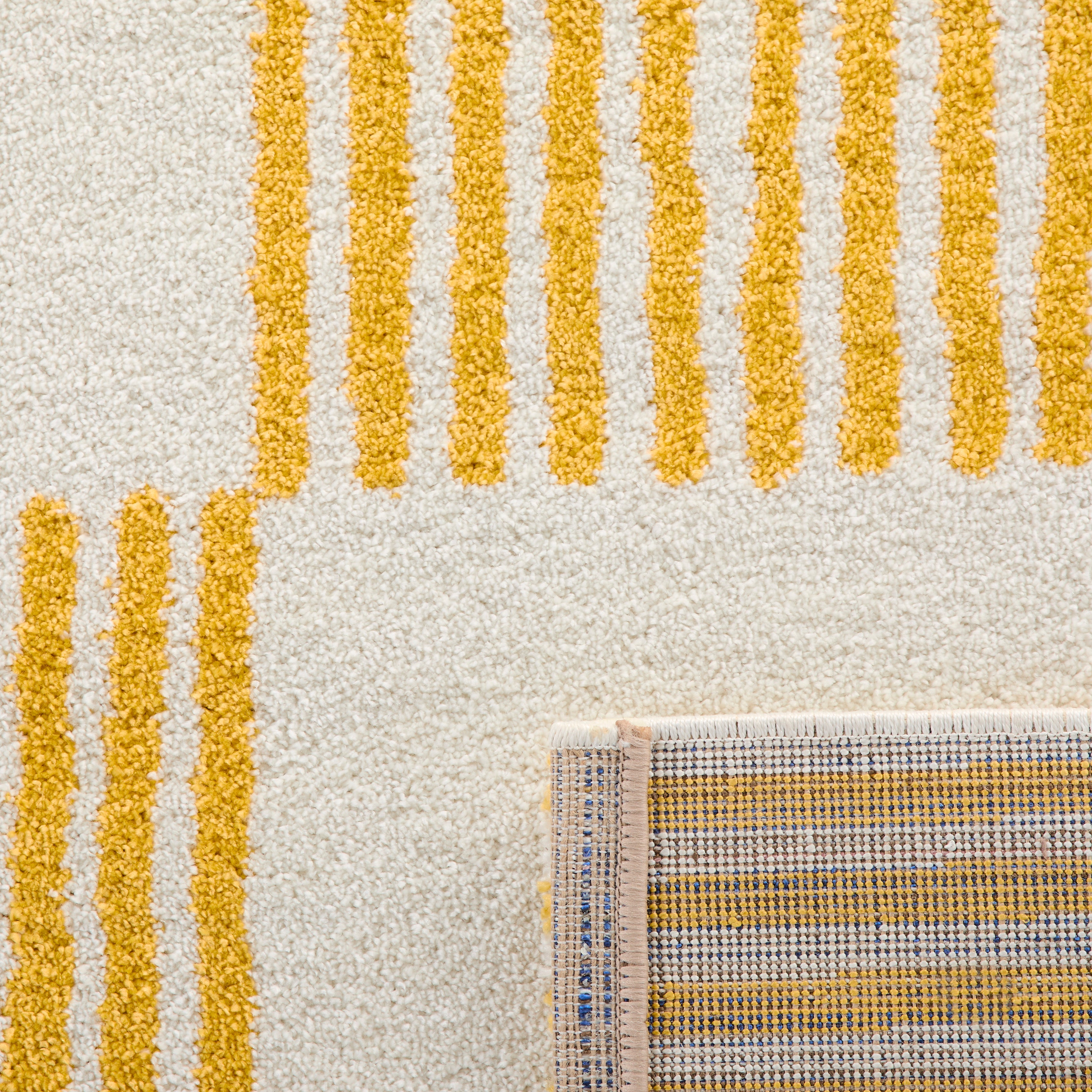 Tapis salon vintage année 70 - Jaune rayé - Groovy GROOVY
