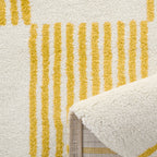 Tapis salon vintage année 70 - Jaune rayé - Groovy GROOVY